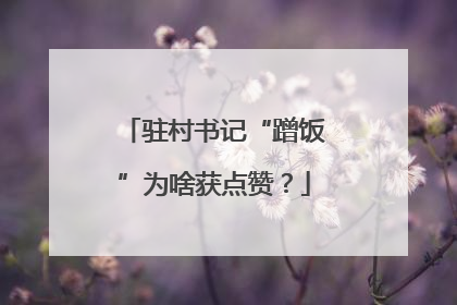 驻村书记“蹭饭”为啥获点赞？