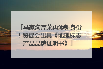 马家沟芹菜再添新身份！贸促会出具《地理标志产品品牌证明书》