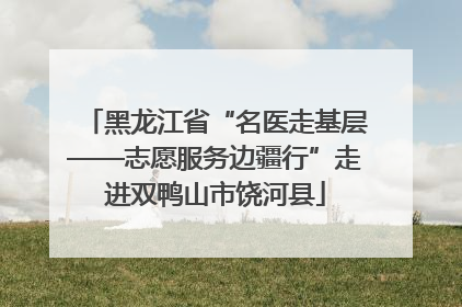 黑龙江省“名医走基层——志愿服务边疆行”走进双鸭山市饶河县