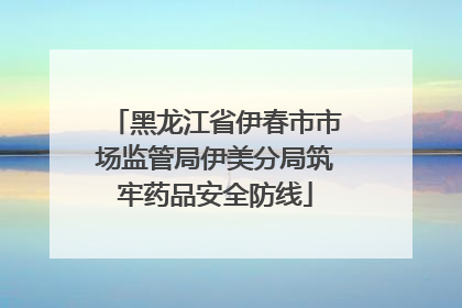 黑龙江省伊春市市场监管局伊美分局筑牢药品安全防线