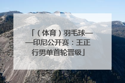 （体育）羽毛球——印尼公开赛：王正行男单首轮晋级