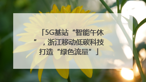 5G基站“智能午休”，浙江移动低碳科技打造“绿色流量”